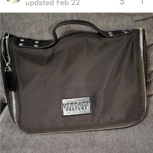 Versace Black Toiletry Bag with Sleek Design